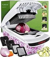 Fullstar Vegetable Chopper - Spiralizer Vegetable Slicer - Onion Chopper with Container - Pro Food Chopper - Slicer Dicer Cutter - (4 in 1, White)